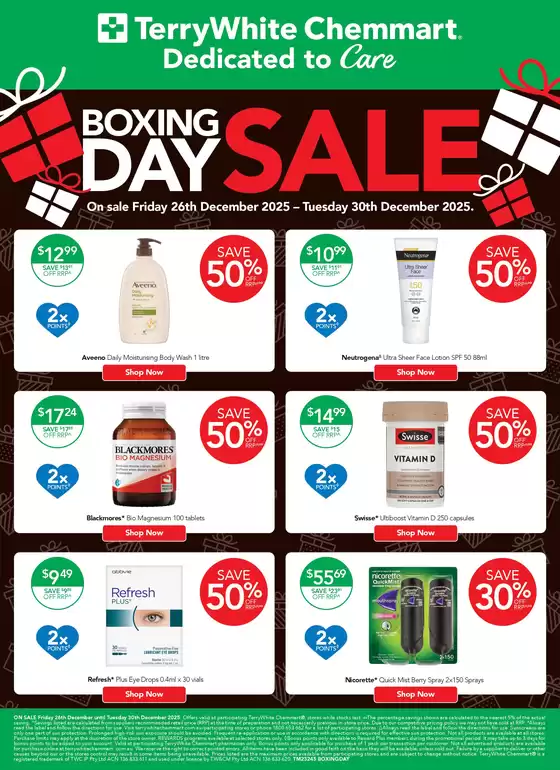 TerryWhite Chemmart catalogue | Boxing Day Sale | 2025-12-26T00:00:00.000Z - 2025-12-30T00:00:00.000Z