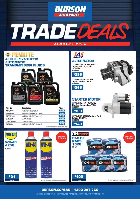 Burson Auto Parts catalogue | Trade Deals January 2026 Catalogue | 2026-01-01T00:00:00.000Z - 2026-01-31T00:00:00.000Z