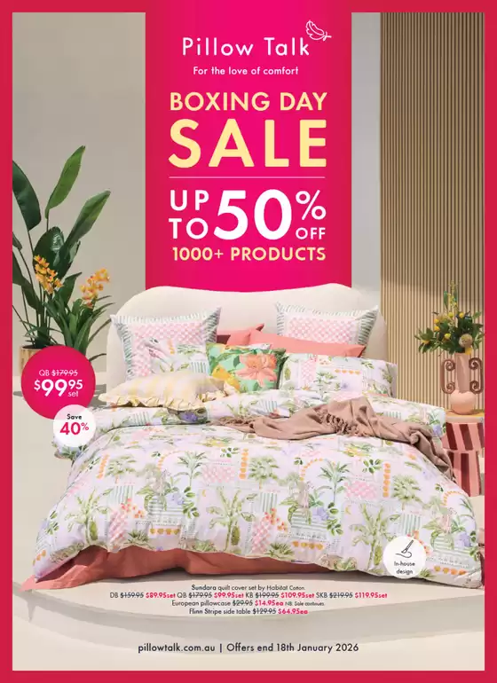 Pillow Talk catalogue | Boxing Day Sale Catalogue | 2025-12-22T00:00:00.000Z - 2026-01-18T00:00:00.000Z