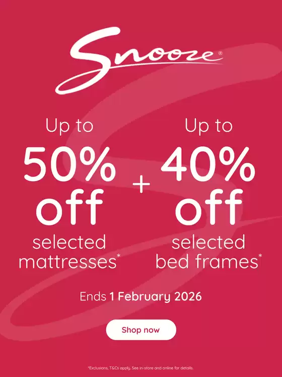 Snooze catalogue in Maroondah VIC | Summer Sale | 2026-01-05T00:00:00.000Z - 2026-02-01T00:00:00.000Z