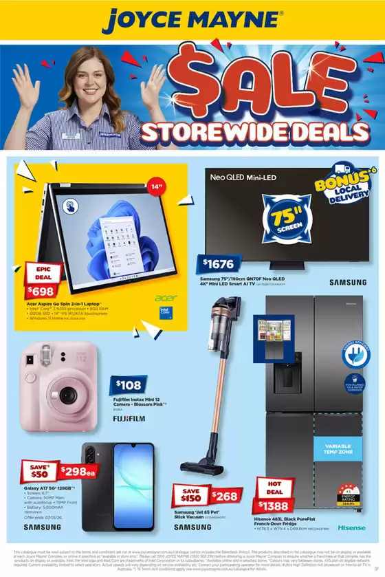 Joyce Mayne catalogue in Sydney NSW | SALE - Electrical Appliances, Computers & Technology | 2025-12-25T00:00:00.000Z - 2026-01-07T00:00:00.000Z