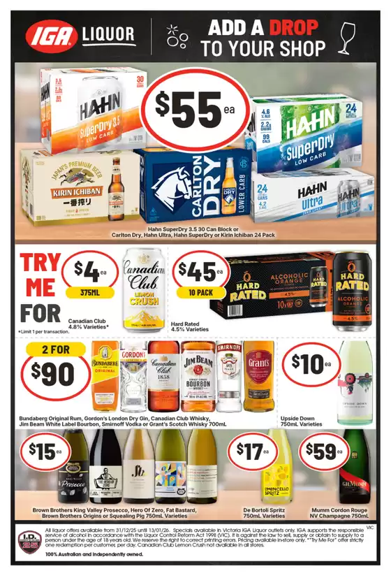 IGA Liquor catalogue in Adelaide SA | VIC Specials | 2025-12-31T00:00:00.000Z - 2026-01-06T00:00:00.000Z