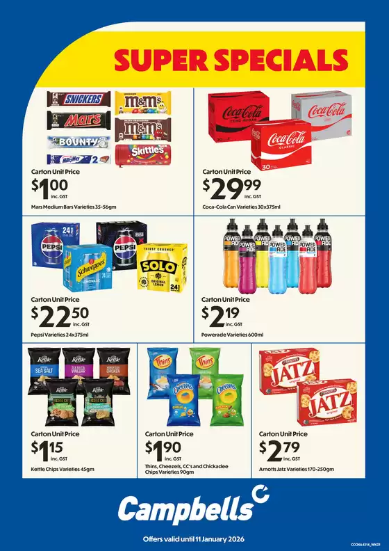 Campbells catalogue in Moree NSW | Super Specials | 2025-12-31T00:00:00.000Z - 2026-01-11T00:00:00.000Z
