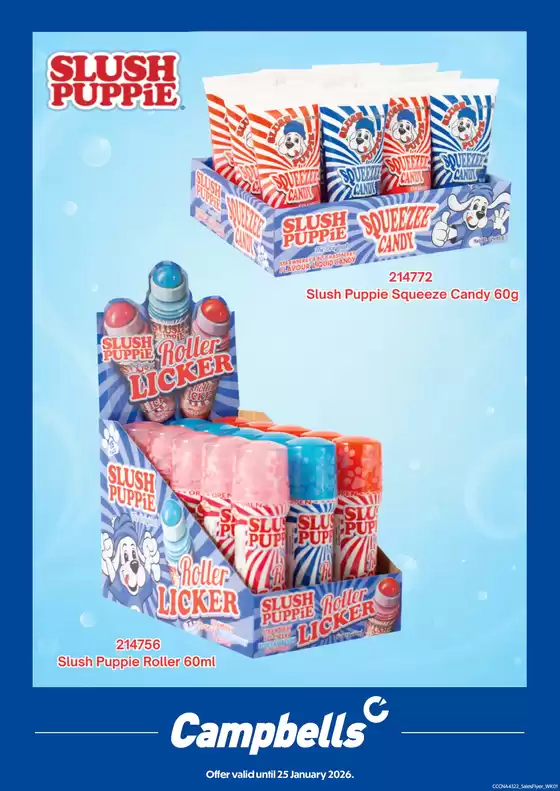 C-Store Distribution catalogue in Moree NSW | Slush Puppie Flyer | 2025-12-31T00:00:00.000Z - 2026-01-25T00:00:00.000Z