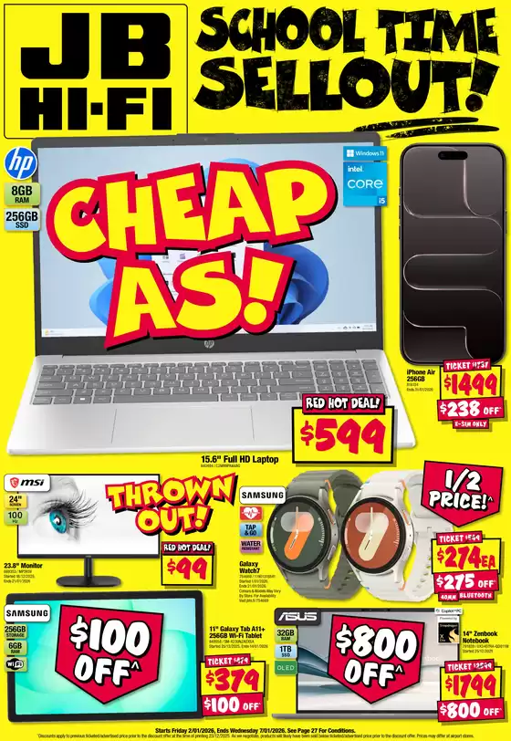 JB Hi Fi catalogue | School Time Sellout | 2026-01-02T00:00:00.000Z - 2026-01-07T00:00:00.000Z