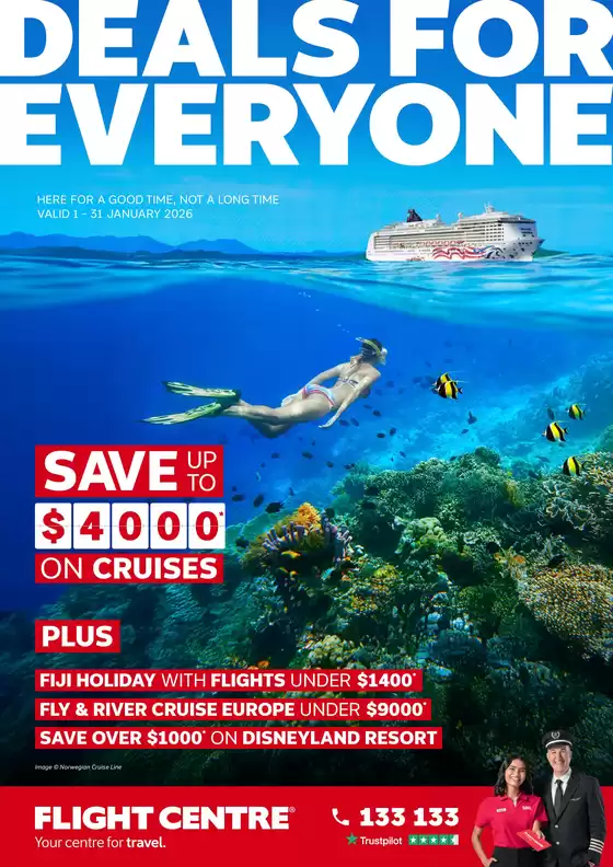 Flight Centre catalogue | Deals for Everyone January 2026 | 2026-01-01T00:00:00.000Z - 2026-01-31T00:00:00.000Z