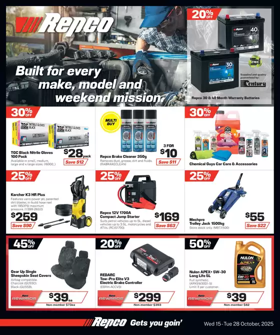 Repco catalogue | Build for Every Make, Model and Weekend Mission. | 2025-10-20T00:00:00.000Z - 2025-10-28T00:00:00.000Z