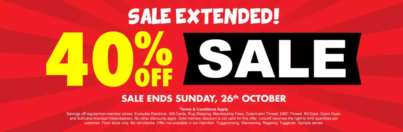 Lincraft catalogue in Atherton QLD | Sale Extended! | 2025-10-20T00:00:00.000Z - 2025-10-26T00:00:00.000Z