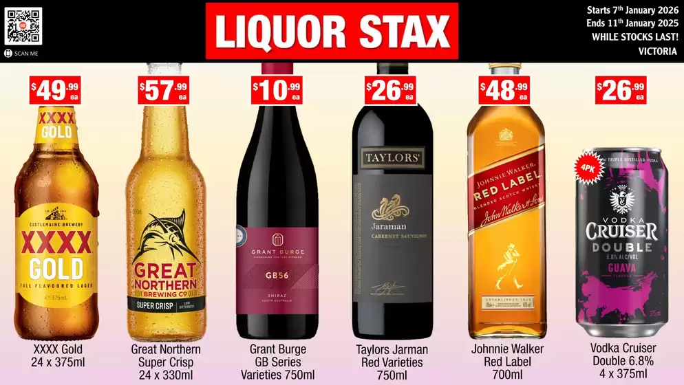 Liquor Stax catalogue in Brisbane QLD | Top deals and discounts | 2026-01-07T00:00:00.000Z - 2026-01-07T00:00:00.000Z