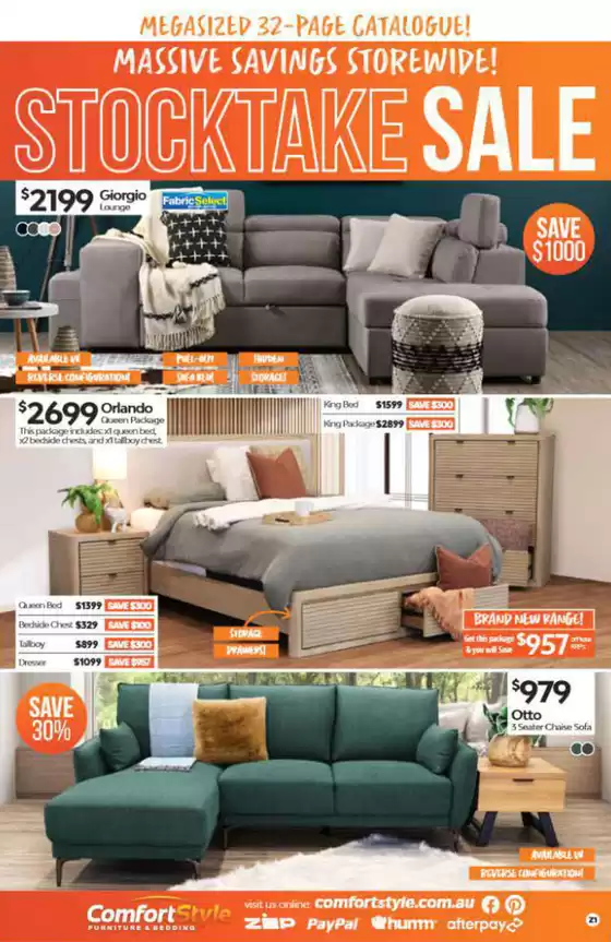ComfortStyle Furniture & Bedding catalogue in Perth WA | Stocktake Sale | 2026-01-07T00:00:00.000Z - 2026-02-01T00:00:00.000Z