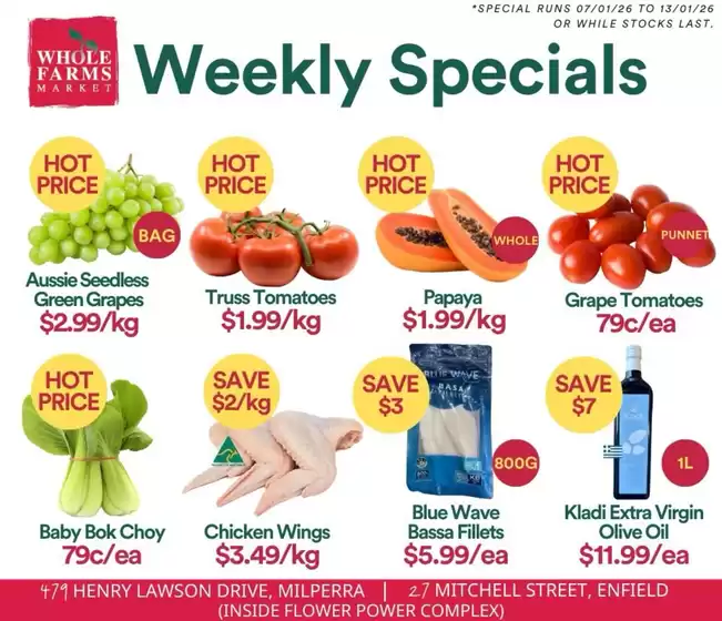 WHOLEFARMS catalogue | Weekly Specials | 2026-01-08T00:00:00.000Z - 2026-01-13T00:00:00.000Z