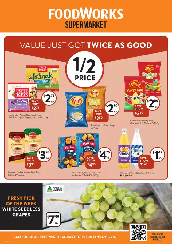 Foodworks catalogue in Seymour VIC | Supermarket | 2026-01-14T00:00:00.000Z - 2026-01-20T00:00:00.000Z