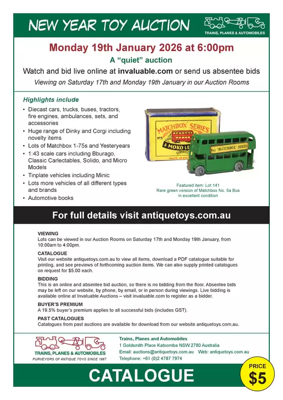 Hotel Gearin catalogue | First Monday Toy Auction | 2026-01-19T00:00:00.000Z - 2026-01-31T00:00:00.000Z