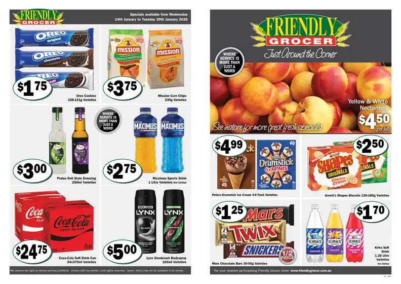 Friendly Grocer catalogue in Sydney NSW | Friendly Grocer catalogue specials | 2026-01-14T00:00:00.000Z - 2026-01-20T00:00:00.000Z