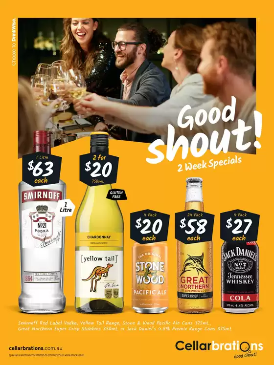 Cellarbrations catalogue in Jubilee Pocket | Good Shout! 2 Week Specials - NT | 2025-10-20T00:00:00.000Z - 2025-11-02T00:00:00.000Z
