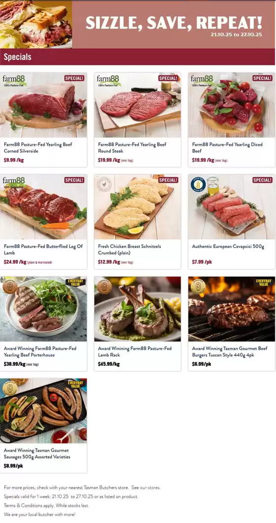 Tasman Butchers catalogue in Melbourne VIC | Sizzle, Save, Repeat! | 2025-10-21T00:00:00.000Z - 2025-10-27T00:00:00.000Z