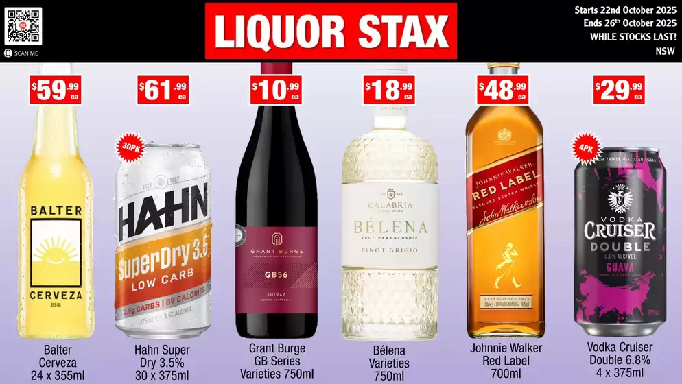 Liquor Stax catalogue specials