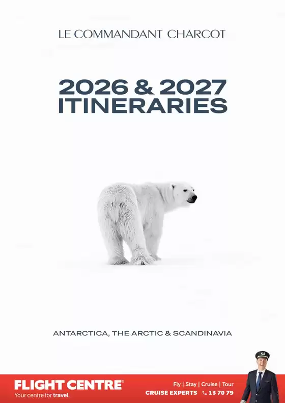 Flight Centre catalogue | Ponant Le Commandant Charcot 26-27 Itineraries | 2025-10-22T00:00:00.000Z - 2025-11-05T00:00:00.000Z