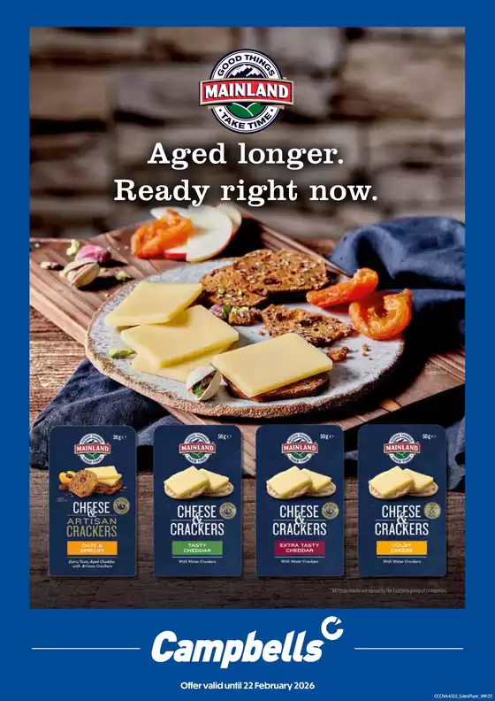 Campbells catalogue | Mainland Cheese Flyer | 2026-01-26T00:00:00.000Z - 2026-02-22T00:00:00.000Z