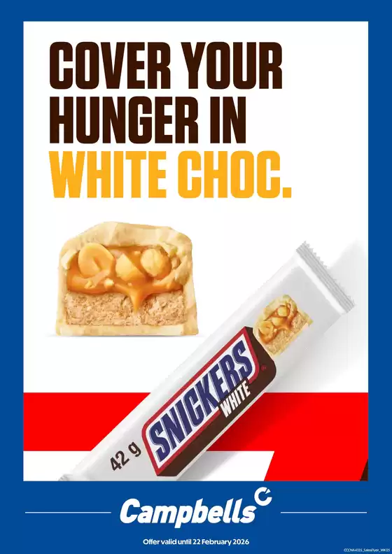 C-Store Distribution catalogue | Snickers White Flyer | 2026-01-26T00:00:00.000Z - 2026-02-22T00:00:00.000Z