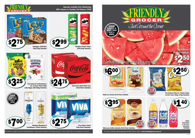 Friendly Grocer catalogue in Millicent SA | Friendly Grocer catalogue specials | 2026-01-28T00:00:00.000Z - 2026-02-03T00:00:00.000Z