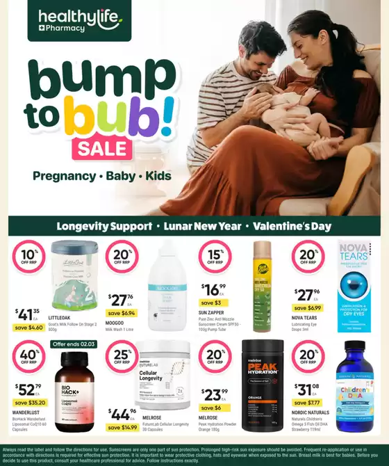 Healthylife Pharmacy catalogue in Melbourne VIC | Bump to Bub! SALE | 2026-02-02T00:00:00.000Z - 2026-03-08T00:00:00.000Z