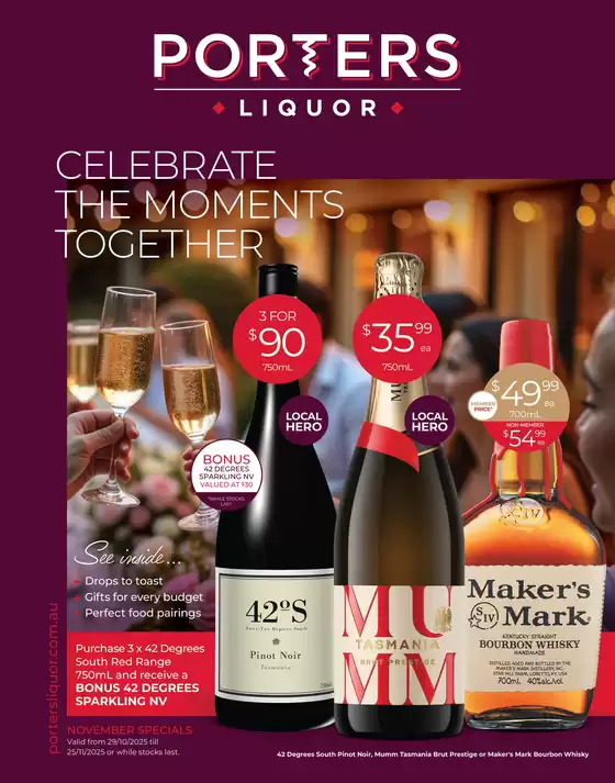 Porters catalogue in Adelaide SA | Celebrate The Moments Together | 2025-10-29T00:00:00.000Z - 2025-11-25T00:00:00.000Z