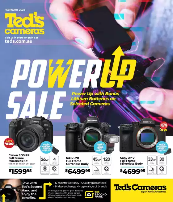 Ted's Cameras catalogue in Adelaide SA | Power Up Sale | 2026-02-05T00:00:00.000Z - 2026-03-01T00:00:00.000Z