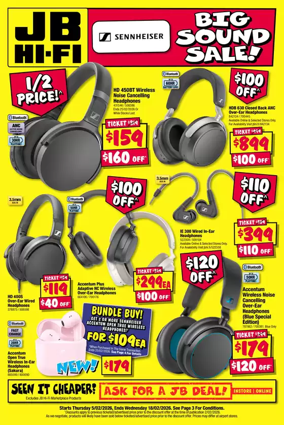 JB Hi Fi catalogue in Adelaide SA | Big Sound Sale! | 2026-02-05T00:00:00.000Z - 2026-02-18T00:00:00.000Z
