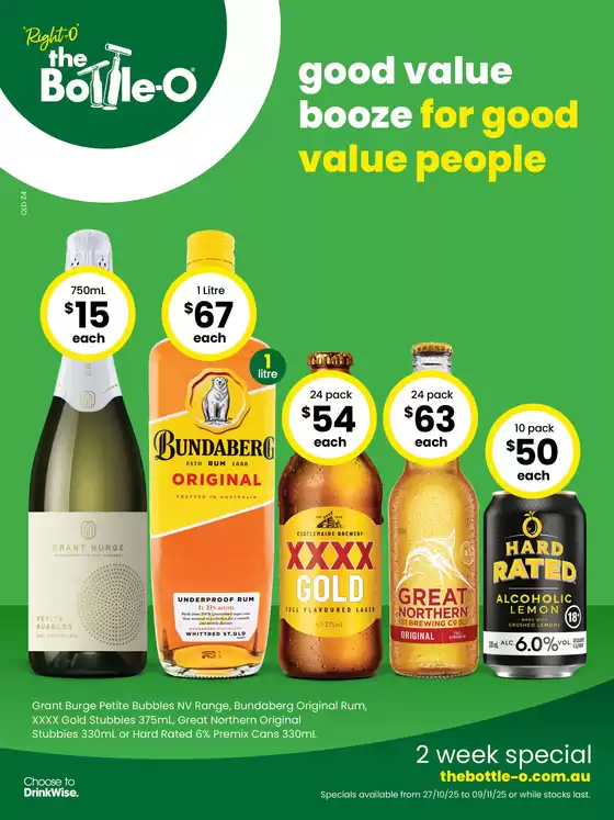 Good Value Booze, For Good Value People. 27/10