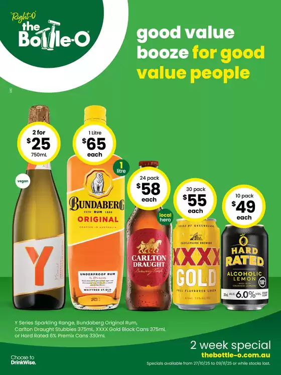 Good Value Booze, For Good Value People. 27/10