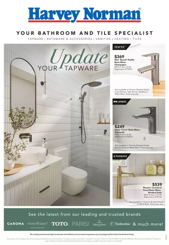 Harvey Norman catalogue | Update Your Tapware | 2026-02-11T00:00:00.000Z - 2026-03-01T00:00:00.000Z