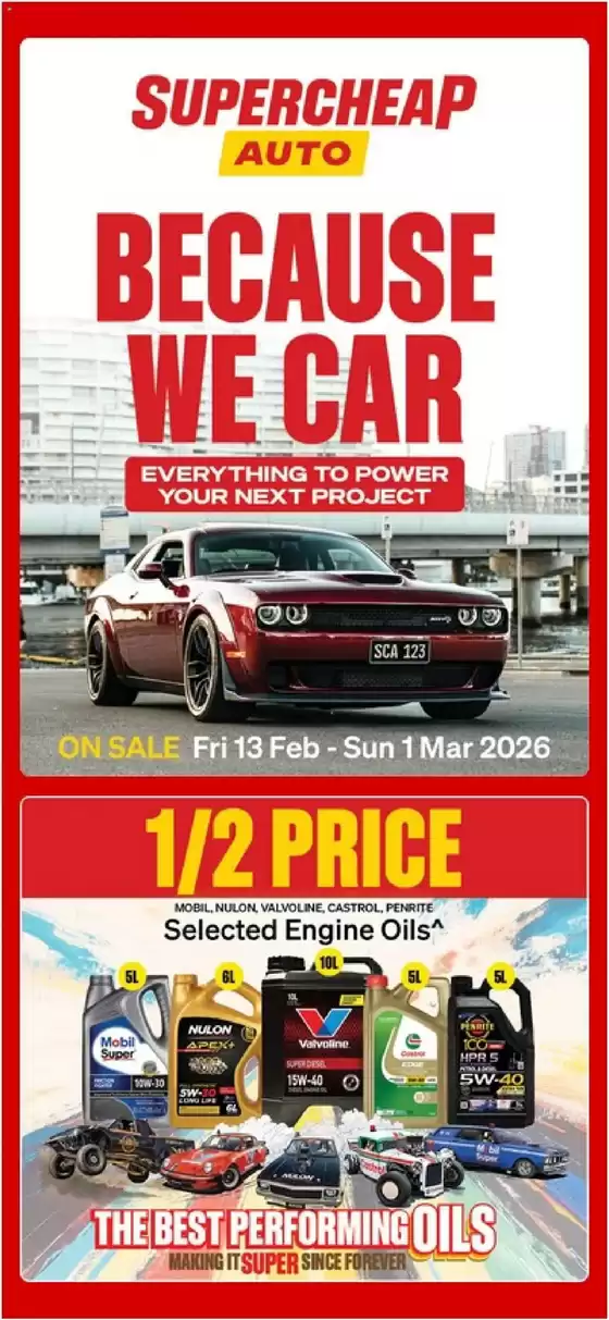 Supercheap Auto catalogue in Sydney NSW | Because We Car | 2026-02-13T00:00:00.000Z - 2026-03-01T00:00:00.000Z