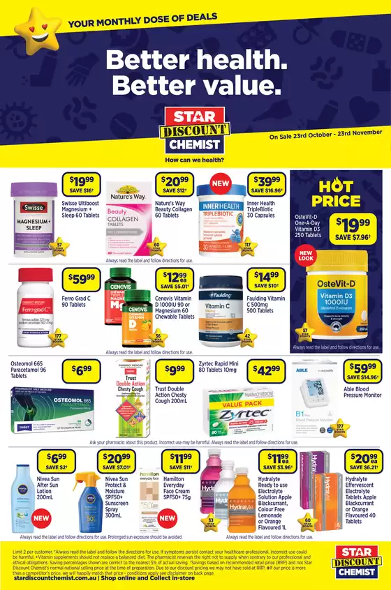 Star Discount Chemist catalogue in Perth WA | Your Monthly Dose Of Deals | 2025-10-24T00:00:00.000Z - 2025-11-23T00:00:00.000Z