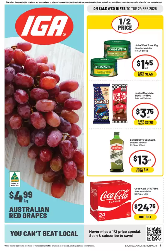 IGA catalogue in Traralgon VIC | Save now with our deals | 2026-02-18T00:00:00.000Z - 2026-02-24T00:00:00.000Z