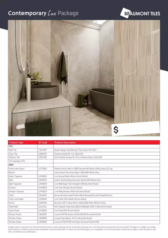 Beaumont Tiles catalogue in Sydney NSW | Contemporary Lux Package | 2026-02-17T00:00:00.000Z - 2026-02-28T00:00:00.000Z
