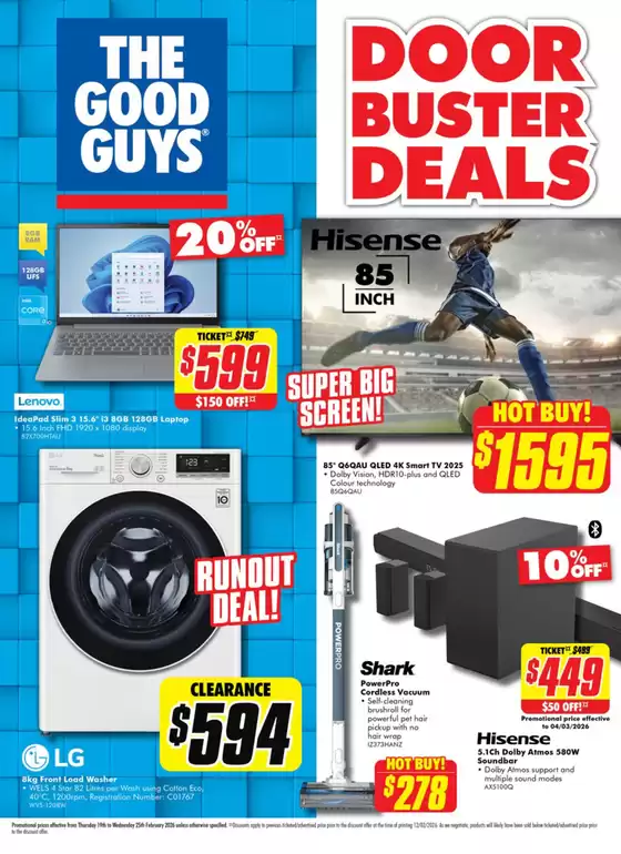 The Good Guys catalogue in Sydney NSW | Door Buster Deals | 2026-02-19T00:00:00.000Z - 2026-02-25T00:00:00.000Z