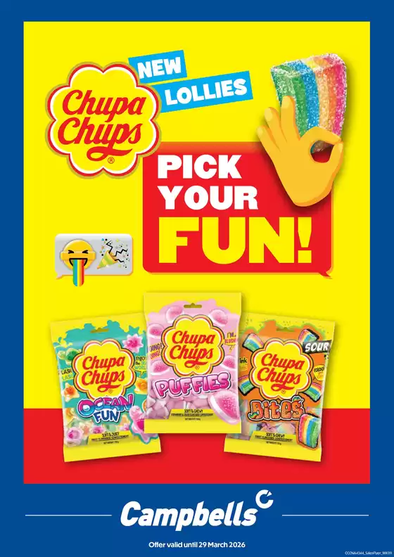 Campbells catalogue | Chupa Chups Flyer | 2026-02-23T00:00:00.000Z - 2026-03-29T00:00:00.000Z