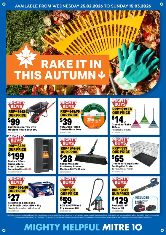 Mitre 10 catalogue | Rake It In This Autumn | 2026-02-25T00:00:00.000Z - 2026-03-15T00:00:00.000Z