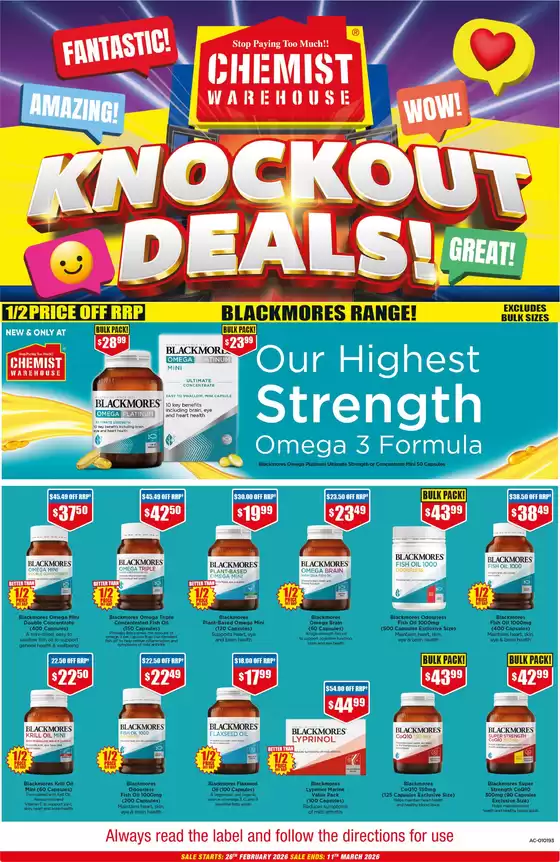 Chemist Warehouse catalogue | Knockout Deals! | 2026-02-27T00:00:00.000Z - 2026-03-11T00:00:00.000Z