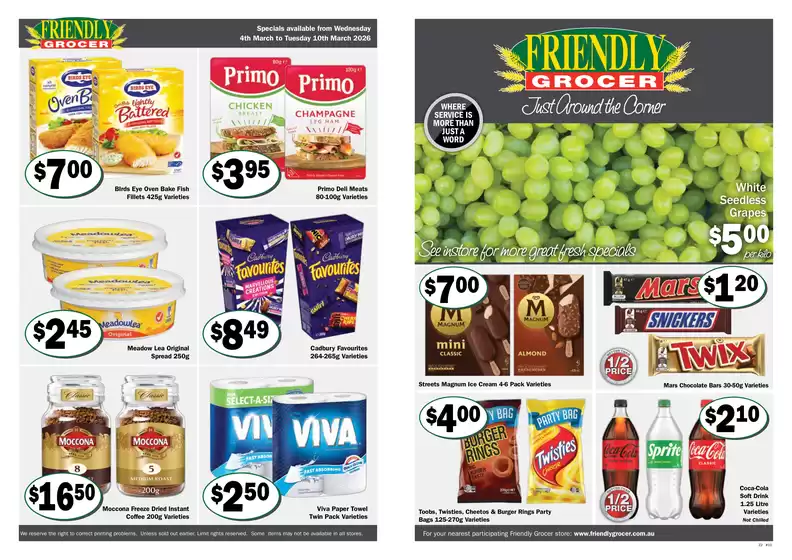 Friendly Grocer catalogue | Friendly Grocer catalogue specials | 2026-03-04T00:00:00.000Z - 2026-03-10T00:00:00.000Z