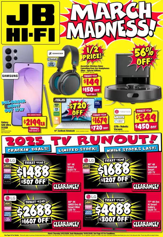 JB Hi Fi catalogue in Brisbane QLD | March Madness! | 2026-03-05T00:00:00.000Z - 2026-03-18T00:00:00.000Z