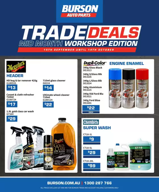Burson Auto Parts catalogue | Burson September Mid-Month Trade Deals 2025Woof Creative | 2026-09-15T00:00:00.000Z - 2026-10-14T00:00:00.000Z