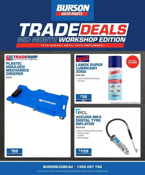 Burson Auto Parts catalogue | BA Mid Month Trade Deals August 2025Woof Creative | 2026-08-15T00:00:00.000Z - 2026-09-14T00:00:00.000Z