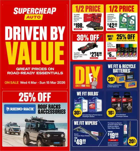 Supercheap Auto catalogue | Driven by Value | 2026-03-05T00:00:00.000Z - 2026-03-15T00:00:00.000Z
