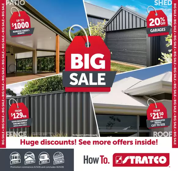Stratco catalogue in Adelaide SA | The Stratco Big Sale - WA | 2026-03-06T00:00:00.000Z - 2026-04-16T00:00:00.000Z