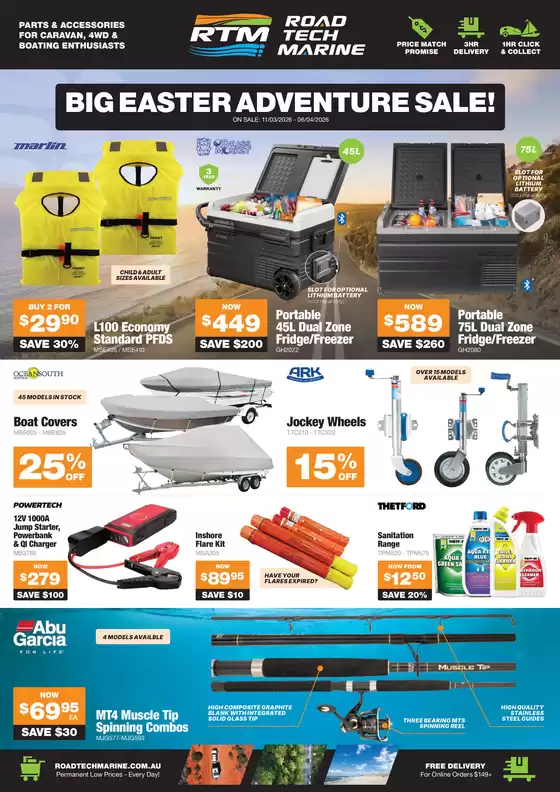 Road Tech Marine catalogue | Big Easter Adventure Sale | 2026-03-12T00:00:00.000Z - 2026-04-06T00:00:00.000Z