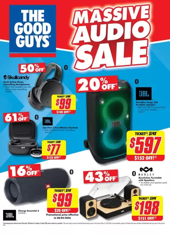 The Good Guys catalogue | Massive Audio Sale | 2026-03-19T00:00:00.000Z - 2026-04-01T00:00:00.000Z