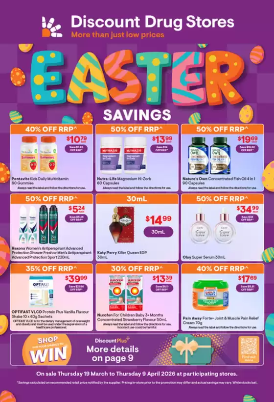Discount Drug Stores catalogue in Brisbane QLD | Easter Savings | 2026-03-19T00:00:00.000Z - 2026-04-09T00:00:00.000Z