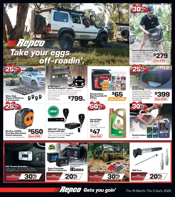 Repco catalogue | Take your eggs off-roadin' | 2026-03-19T00:00:00.000Z - 2026-04-02T00:00:00.000Z
